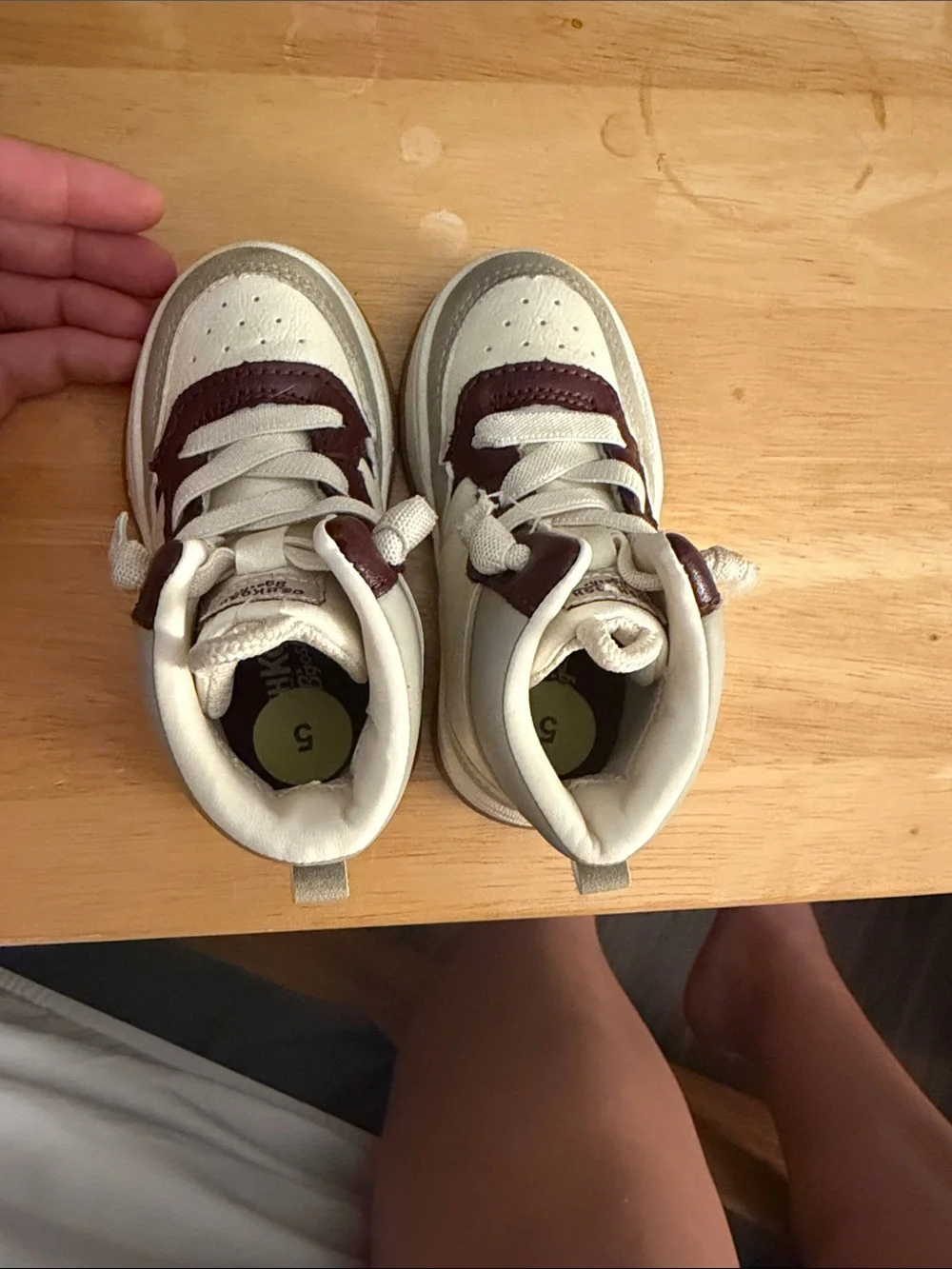 OshKosh B'gosh Cream and Brown Accent Toddler Sneakers